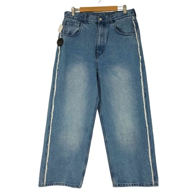 ワイドストレート フリンジ バギーデニム【1142124203635】