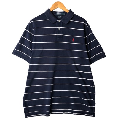 古着 ラルフローレン Ralph Lauren POLO by Ralph Lauren 半袖 ボーダー ポロシャツ メンズXL相当/eaa571304