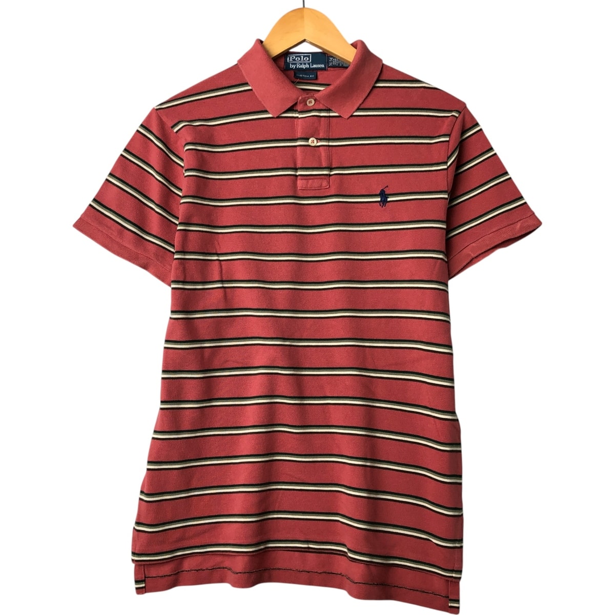 古着 ラルフローレン Ralph Lauren POLO by Ralph Lauren CUSTOM FIT マルチボーダー 半袖 ボーダー ポロシャツ メンズM相当/eaa561811