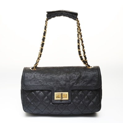 シャネル CHANEL 16番台 2.55 キャビアスキン チェーン ショルダーバッグ【中古】
