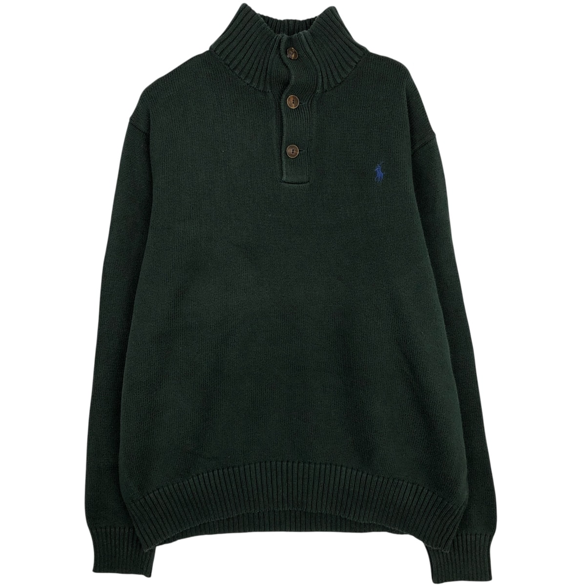 古着 ラルフローレン Ralph Lauren POLO by Ralph Lauren ハーフボタン コットンニットセーター メンズXL相当/eaa618192
