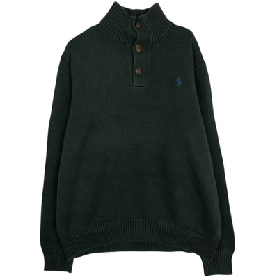 古着 ラルフローレン Ralph Lauren POLO by Ralph Lauren ハーフボタン コットンニットセーター メンズXL相当/eaa618192