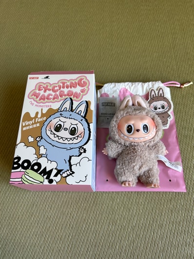 POP MART THE MONSTERS (LABUBU) Exciting Macaron Plush Series TOFFEE