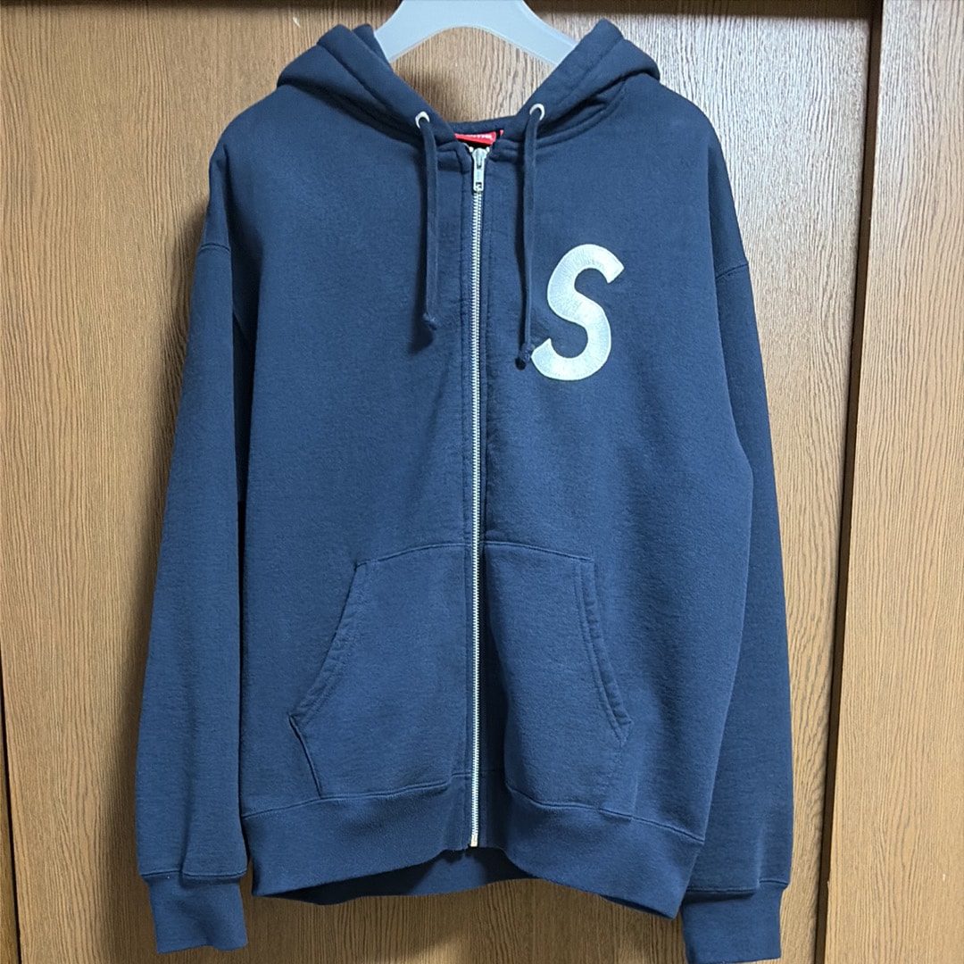 Supreme S Logo Zip Up Hooded Sweatshirt "Navy" (23FW)