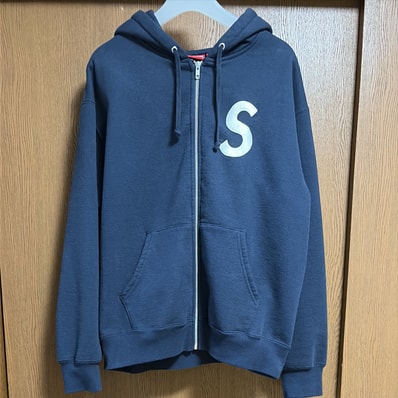 Supreme S Logo Zip Up Hooded Sweatshirt "Navy" (23FW)