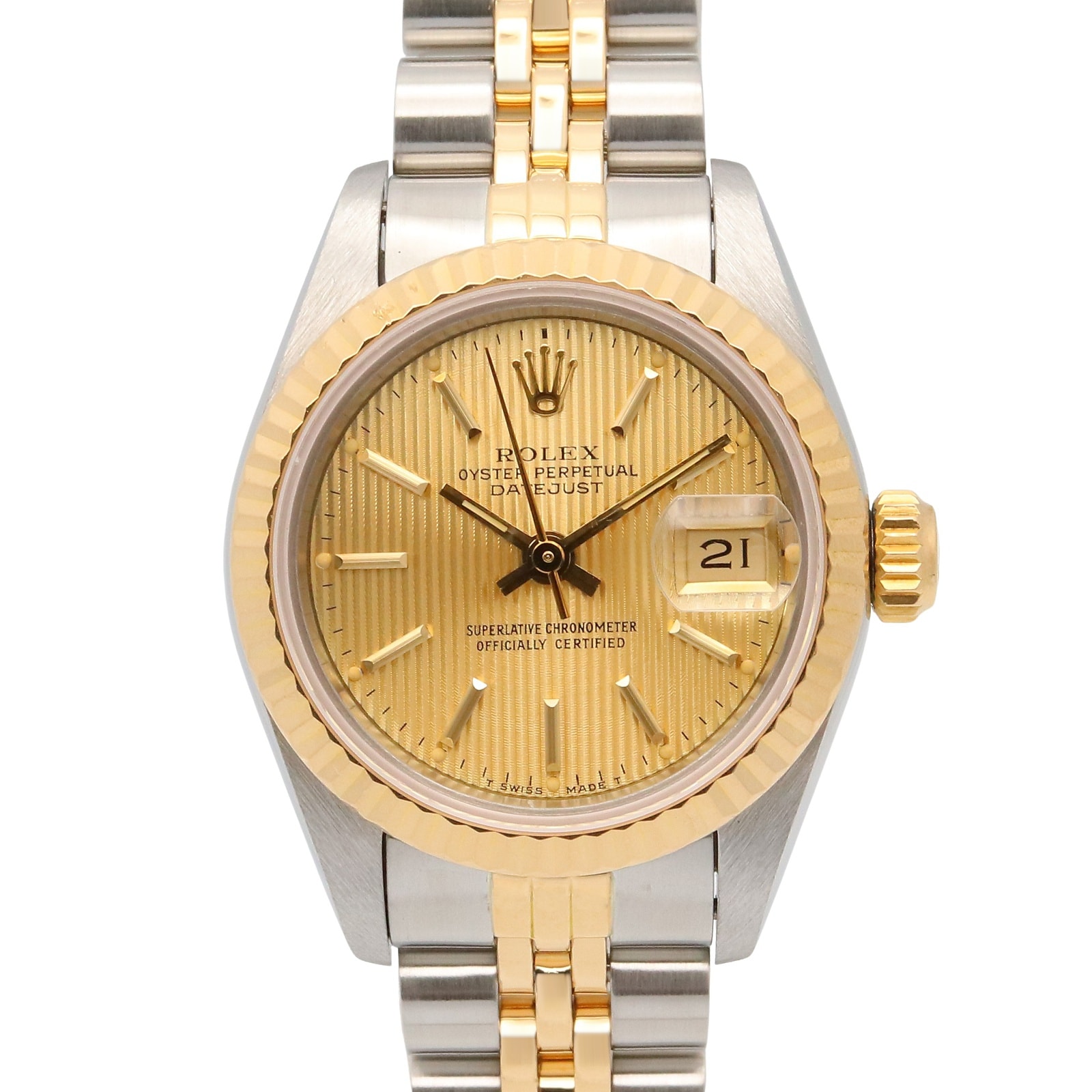 ロレックス ROLEX デイトジャスト 94番 腕時計 時計 K18(イエローゴールド) ステンレススチール レディース ゴールド系 シャンパン/タペストリー/バー 69173 【中古】