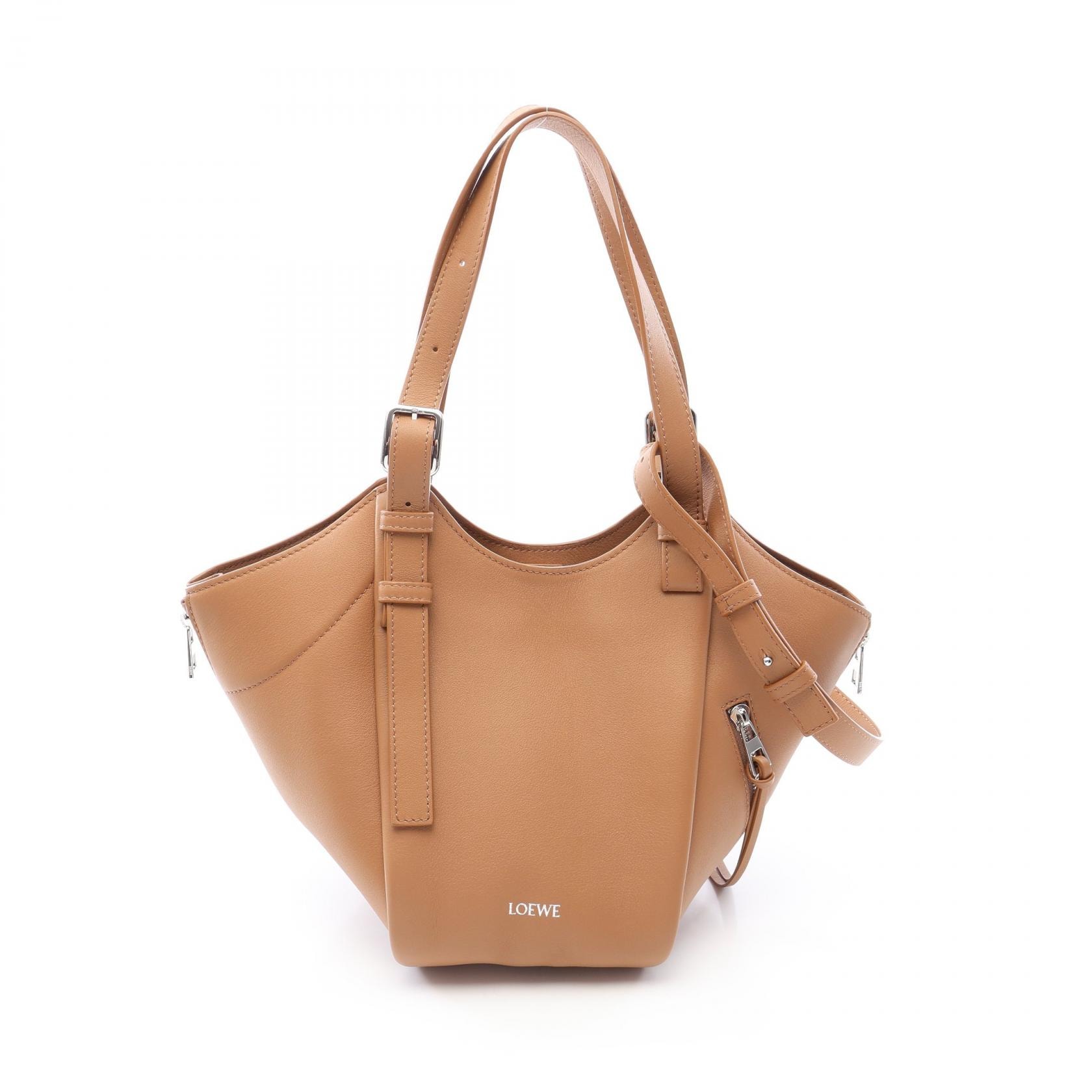 ロエベ LOEWE ハンモック フリップバッグ 2WAY ハンドバッグ バッグ レザー レディース ブラウン系 A538HHBX07 【中古】