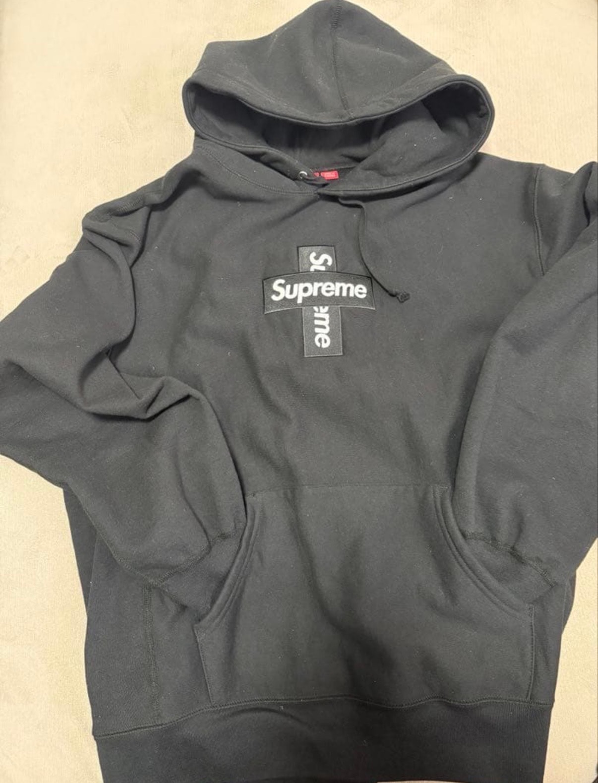 Supreme Cross Box Logo Hooded Sweatshirt "Black"