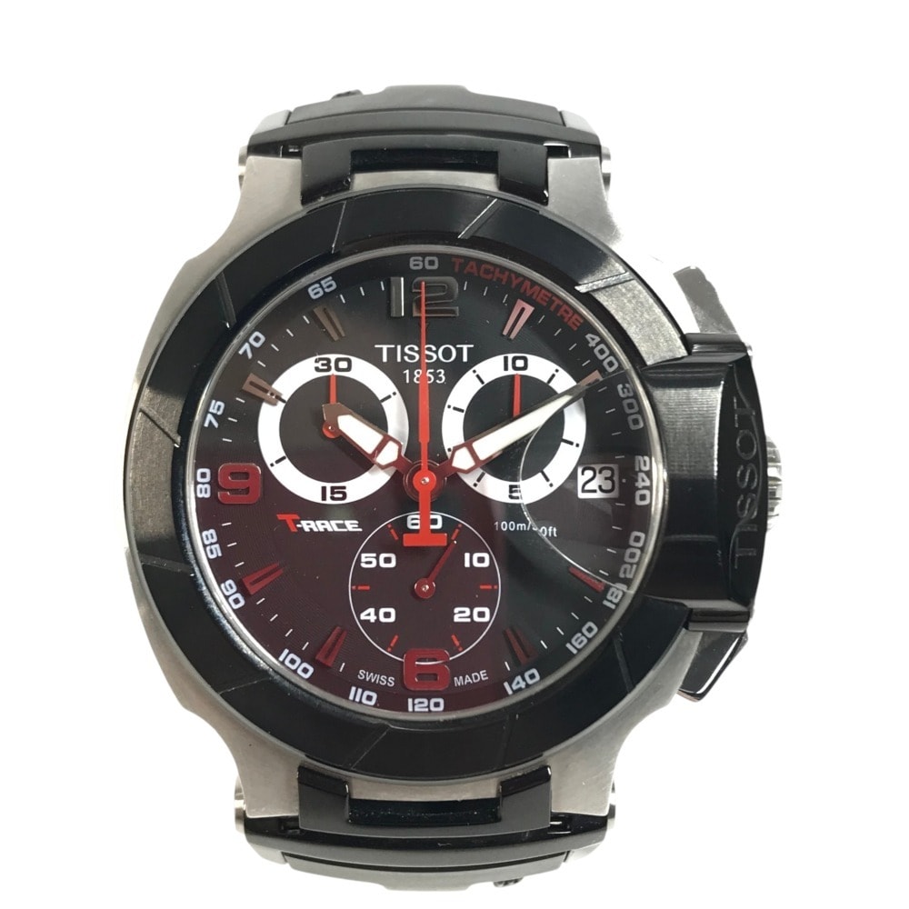 ティソ TISSOT Tレース クロノグラフ T048.417.27.057.00 メンズウォッチ  ウォッチ  腕時計 SS ブラック