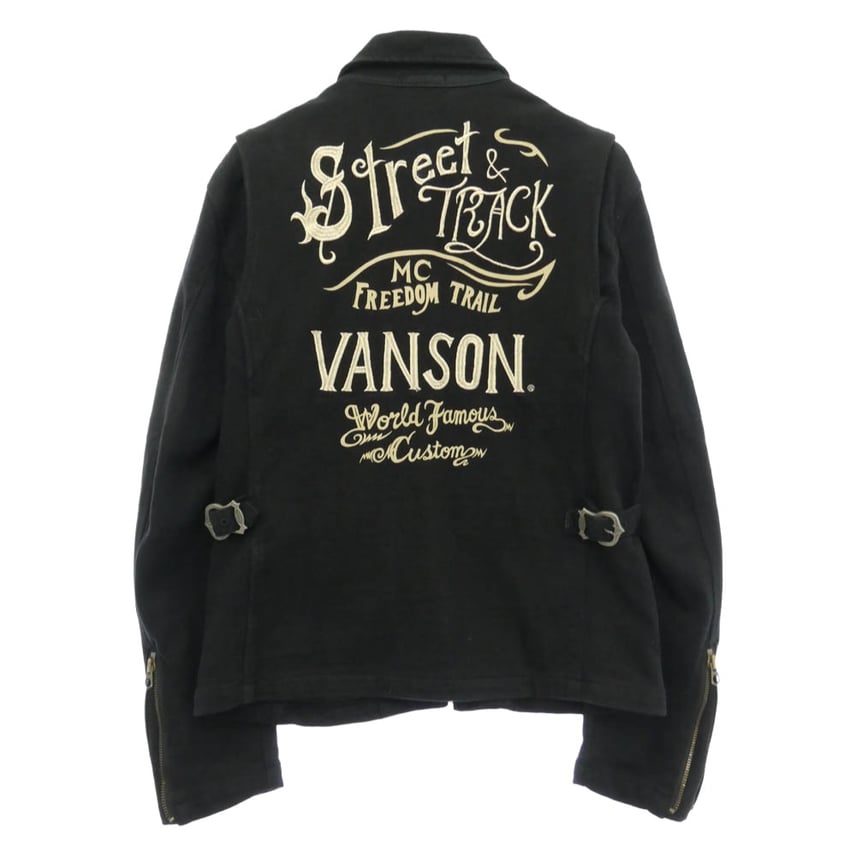 D (傷や汚れあり)】VANSON バンソン Street & Track 刺繍 ジップ D (傷や汚れあり)】VANSON バンソン Street & Track 刺繍 ジップ