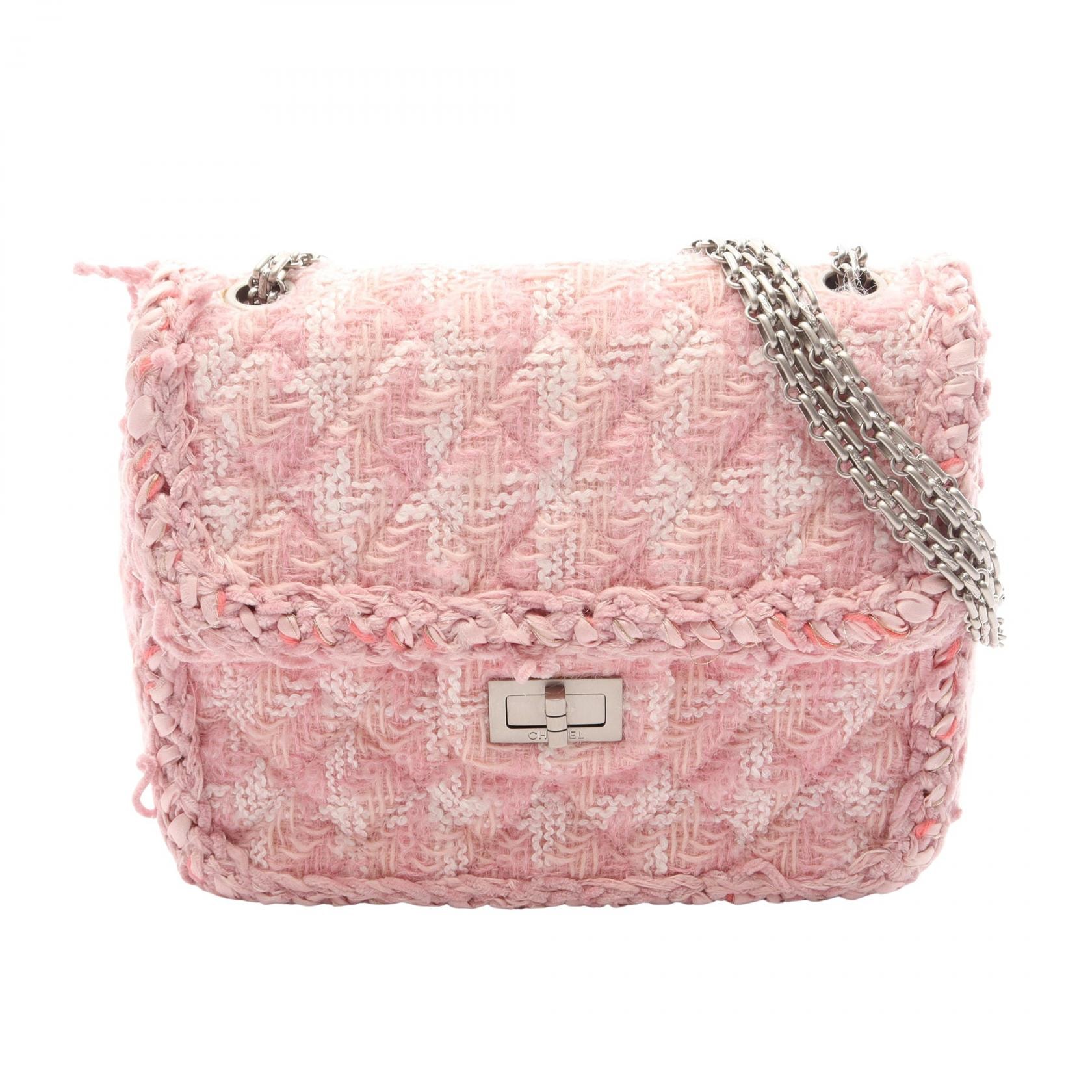 シャネル CHANEL 2.55 マトラッセ マドモアゼルチェーン ショルダーバッグ バッグ ファブリック レディース ピンク系 / マルチカラー 【中古】