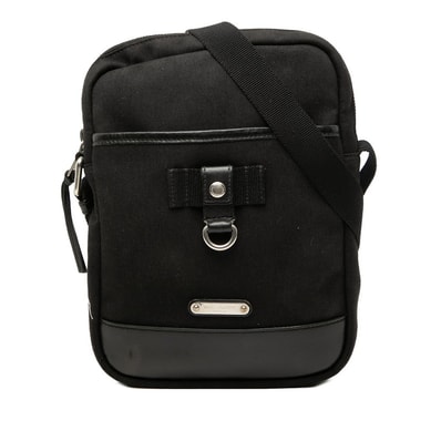 サンローラン リビングトン 斜め掛け ショルダーバッグ 482777 ブラック キャンバス レザー レディース SAINT LAURENT 【中古】