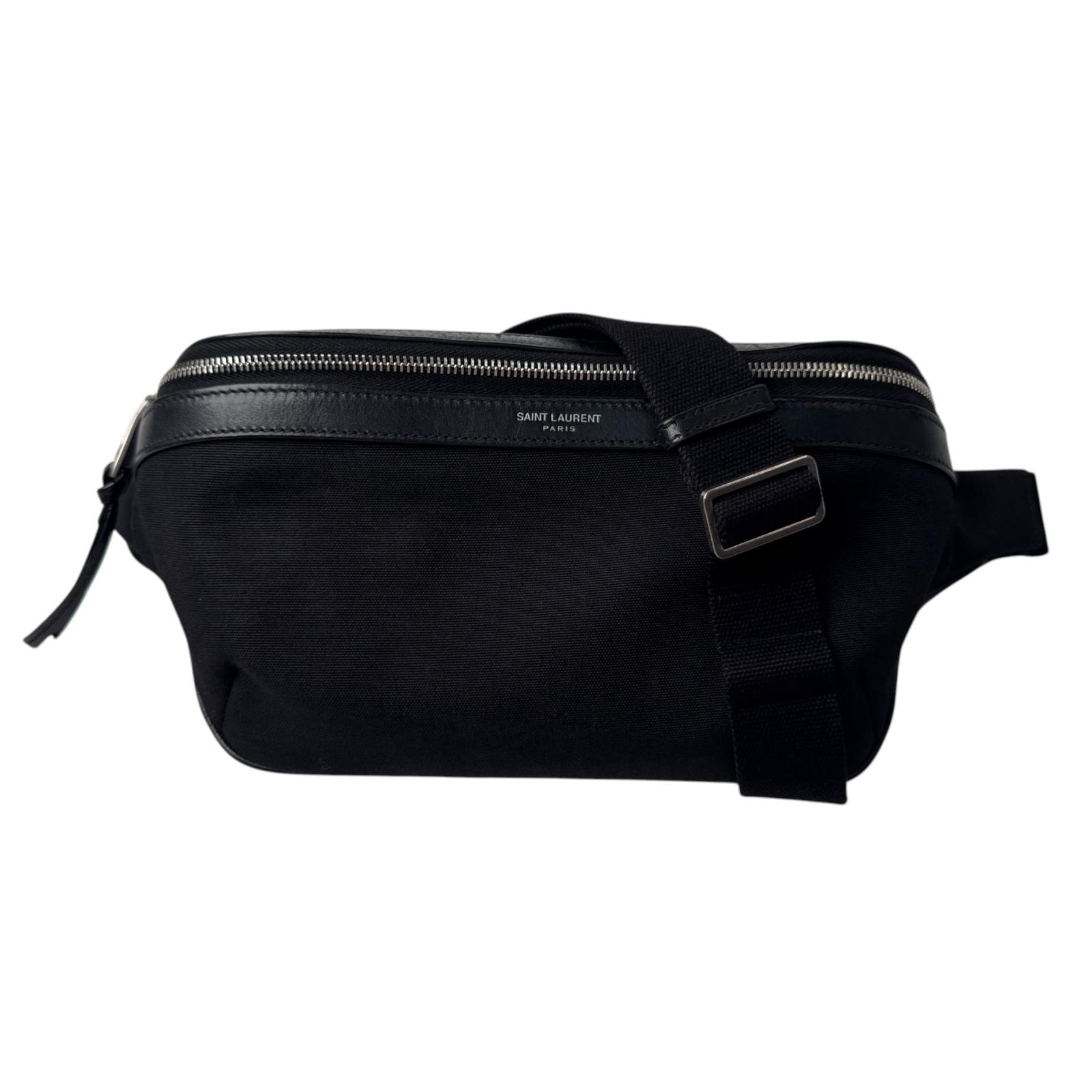 サンローラン SAINT LAURENT ウエストポーチ キャンバス ボディバッグ ブラック 557831 メンズ