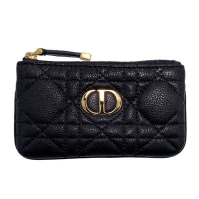 Dior ディオール カロ コインケース キーケース S5158UWHC レザー ブラック ゴールド金具 レディース【中古】