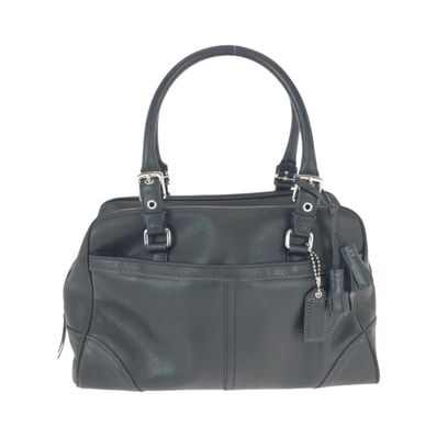 COACH コーチ ブラック 黒 シルバー金具 レザー ハンドバッグ トートバッグ 600428 【中古】