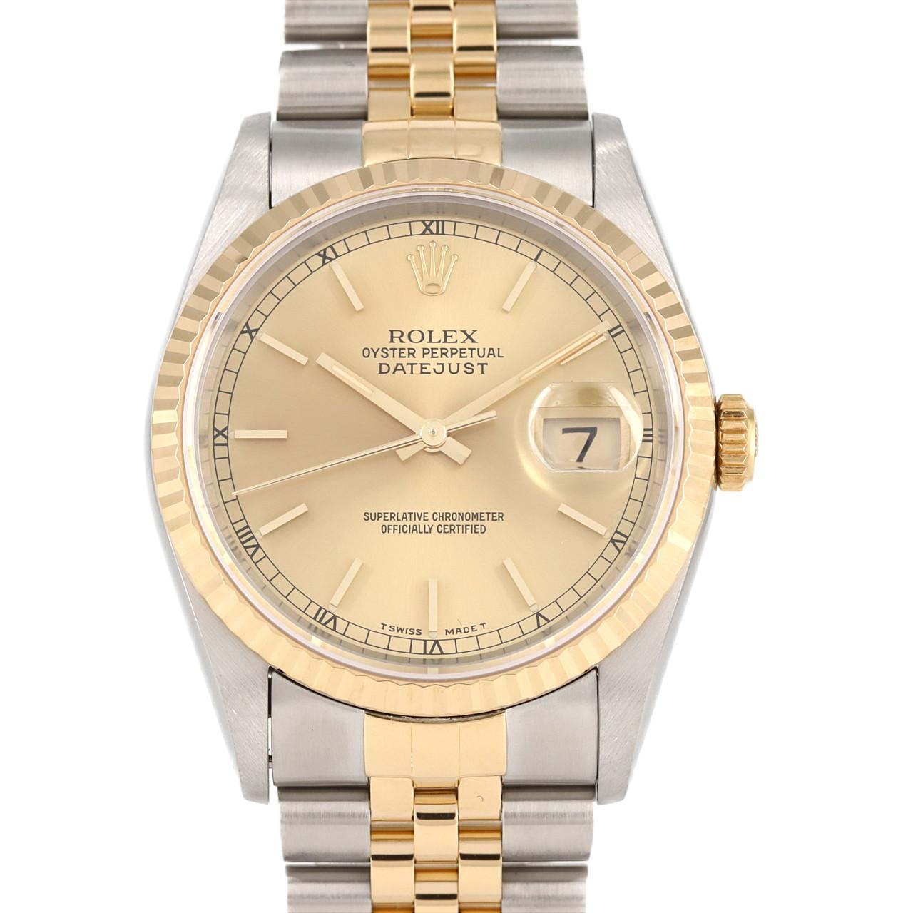 ロレックス デイトジャスト 16233 SSxYG 自動巻 S番