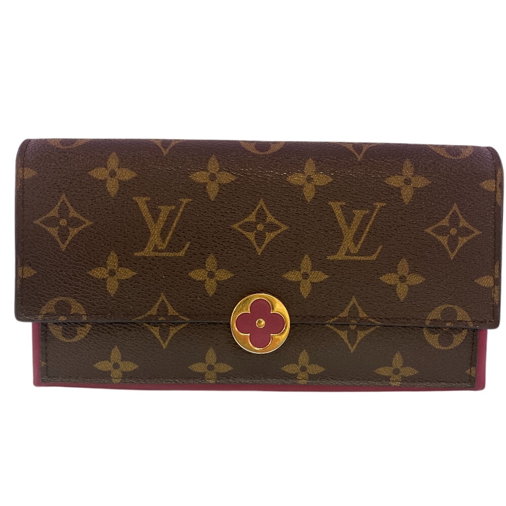 ルイヴィトン LOUIS VUITTON 長財布 モノグラム ポルトフォイユ・フロール M64585 ブラウン