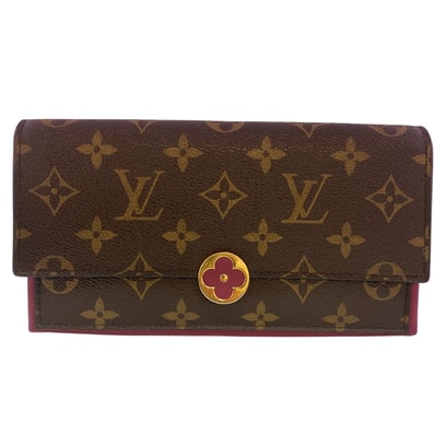 ルイヴィトン LOUIS VUITTON 長財布 モノグラム ポルトフォイユ・フロール M64585 ブラウン
