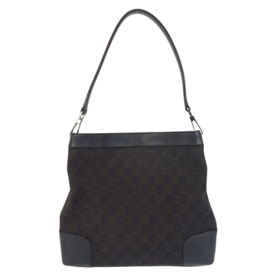 GUCCI グッチ ブラウン シルバー金具 GGキャンバス レザー/ ワンショルダーバッグ 肩掛け 506186 【中古】