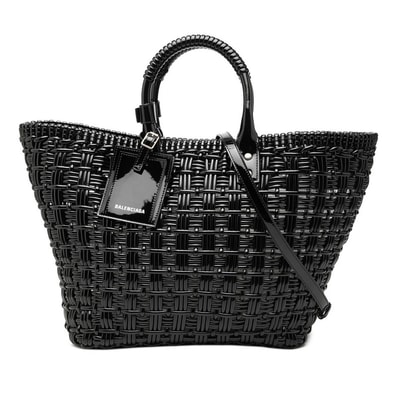 バレンシアガ ビストロS トートバッグ ショルダーバッグ 2WAY 671346 ブラック エナメル レディース BALENCIAGA 【中古】