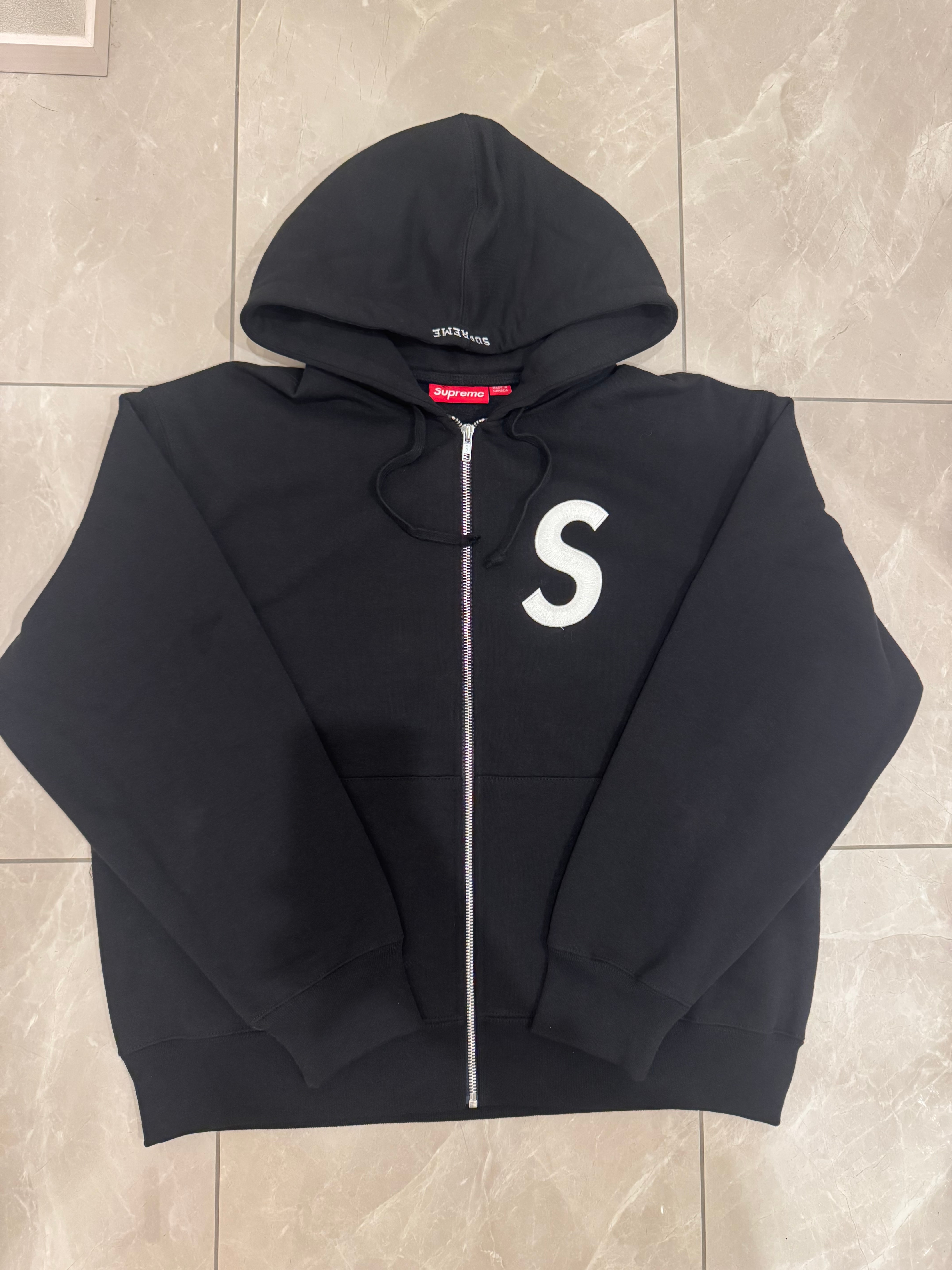 Supreme S Logo Zip Up Hooded Sweatshirt (25FW) "Black"