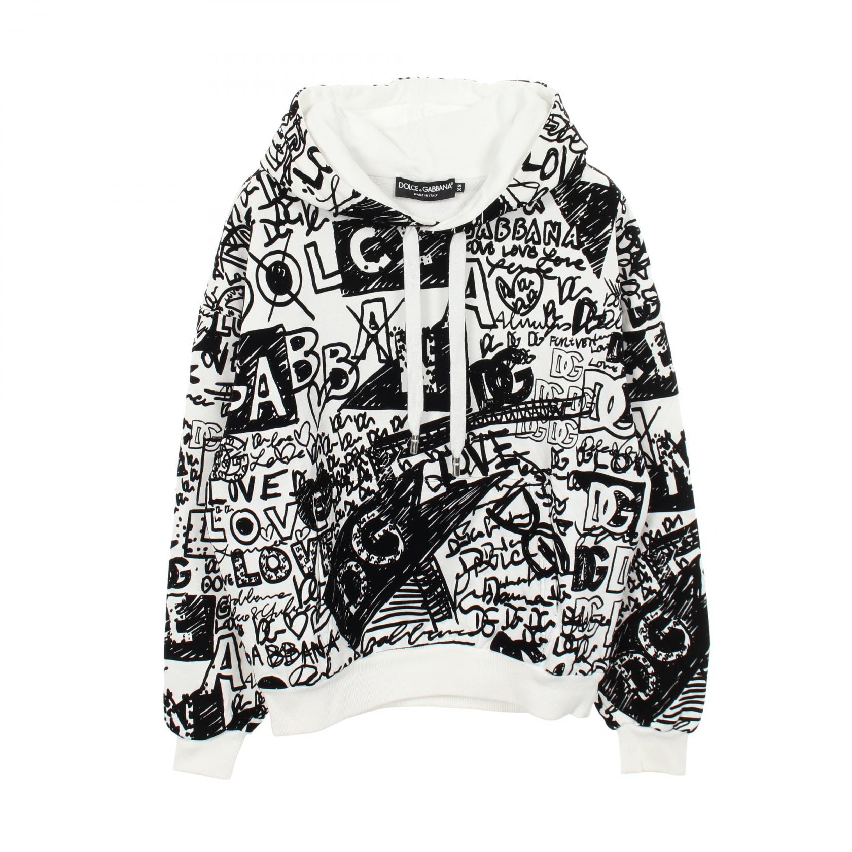 L DOLCE & GABBANA FLOCKED フーディー B (目立った傷や汚れなし)】ドルチェアンドガッバーナ DOLCE & GABBANA