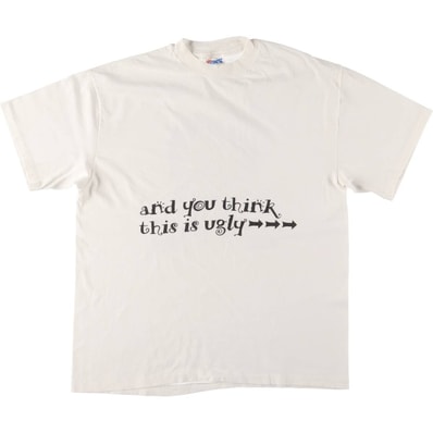 古着 90年代 ヘインズ Hanes BEEFY-T 誰やねん メッセージプリントTシャツ USA製 メンズL相当 ヴィンテージ/eaa562802