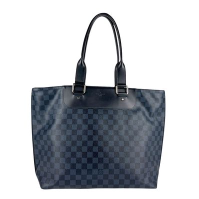 ルイ ヴィトン LOUIS VUITTON トートバッグ ショルダーバッグ ダミエコバルト カバ ヴォワヤージュ PVC ネイビー/ブラック シルバー メンズ N41397【中古】 z6466