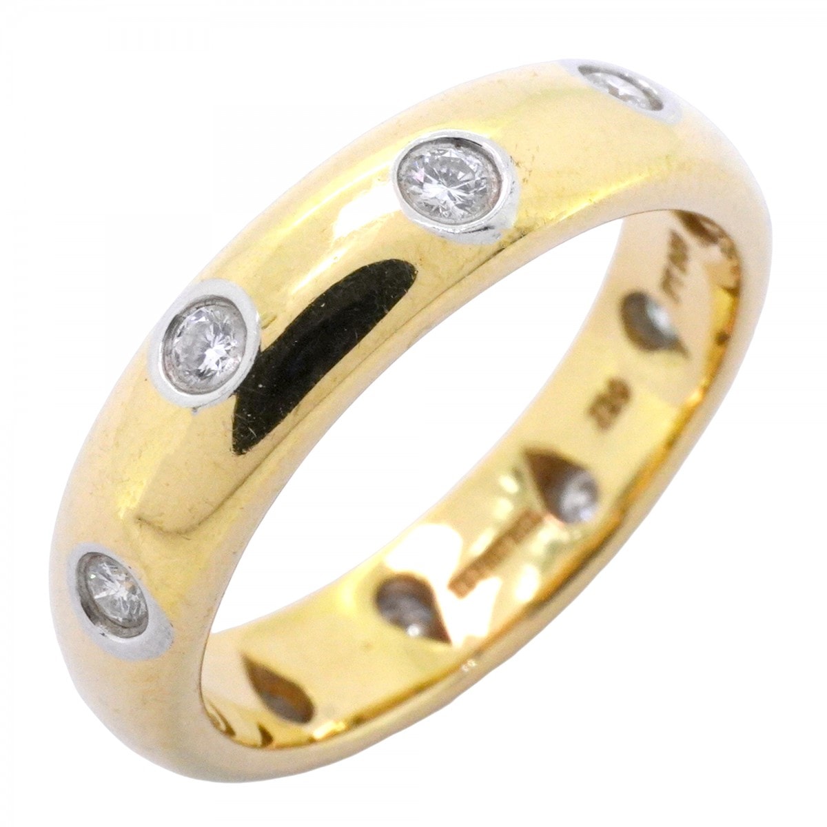 【6jdb0427-31】ティファニー リング ドッツ K18YG イエローゴールド Pt950 プラチナ 10号【中古】レディース