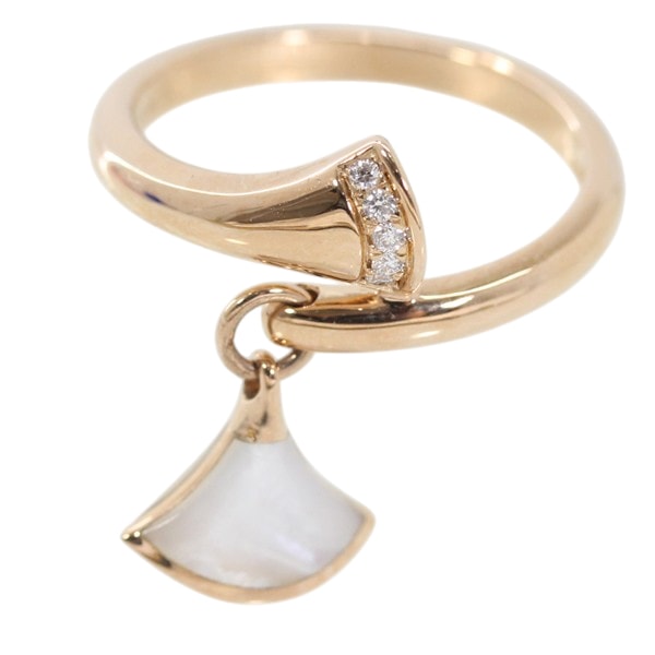 【新品同様】ブルガリ ディーヴァ ドリーム リング BVLGARI 指輪 12号 ダイヤモンド ホワイトマザーオブパール K18 PG ピンクゴールド 750 レディース 指輪 アクセサリー ジュエリー ブランド プレゼント 人気 定番 エレガント