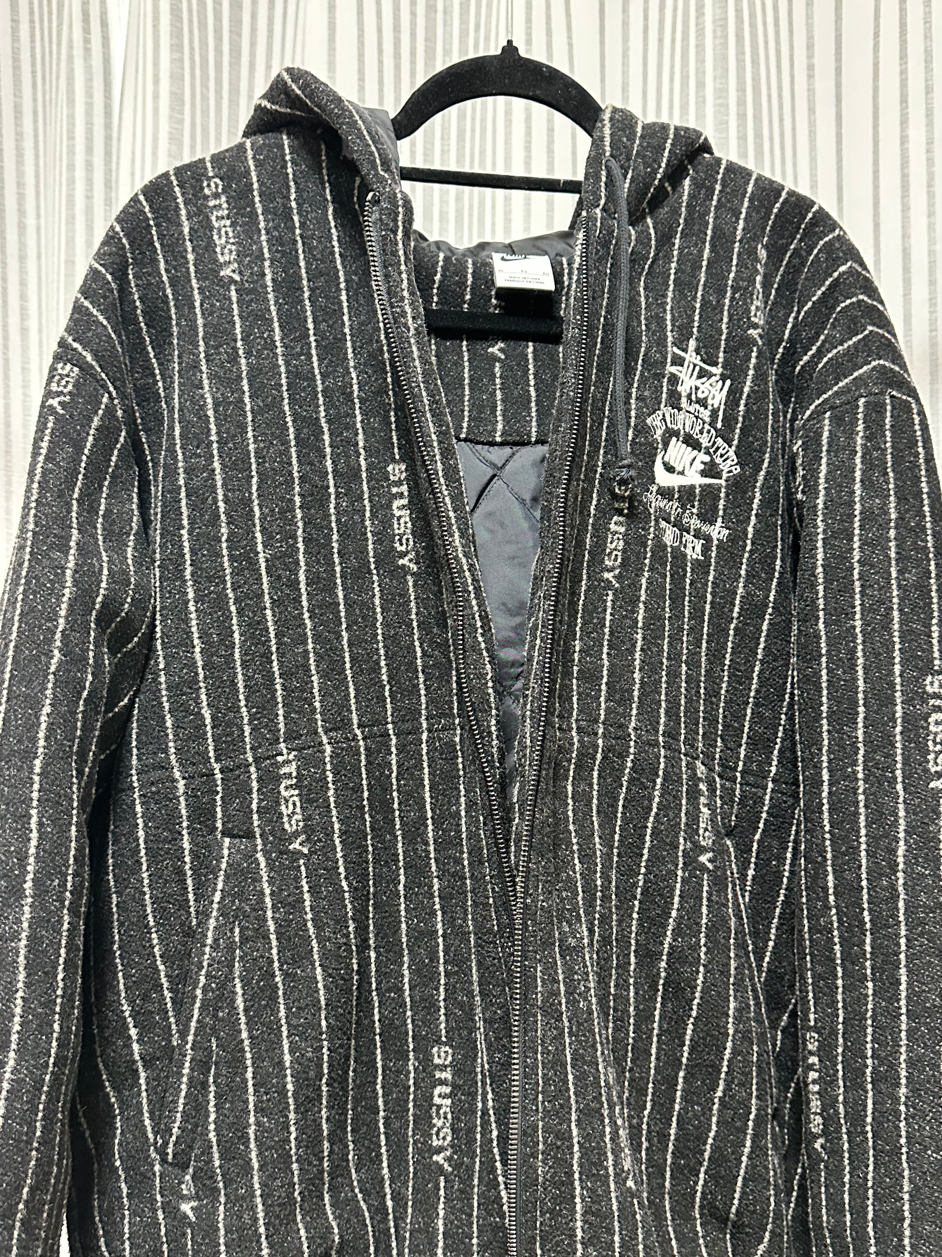 Stussy x Nike Striped Wool Jacket "Black"
