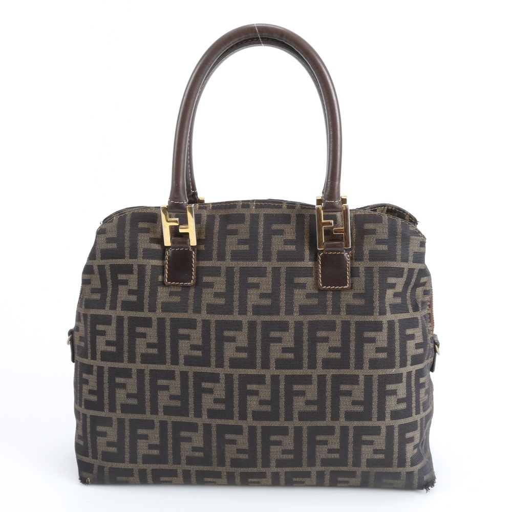 フェンディ ズッカFF ロゴトート バッグ レザー×ナイロン