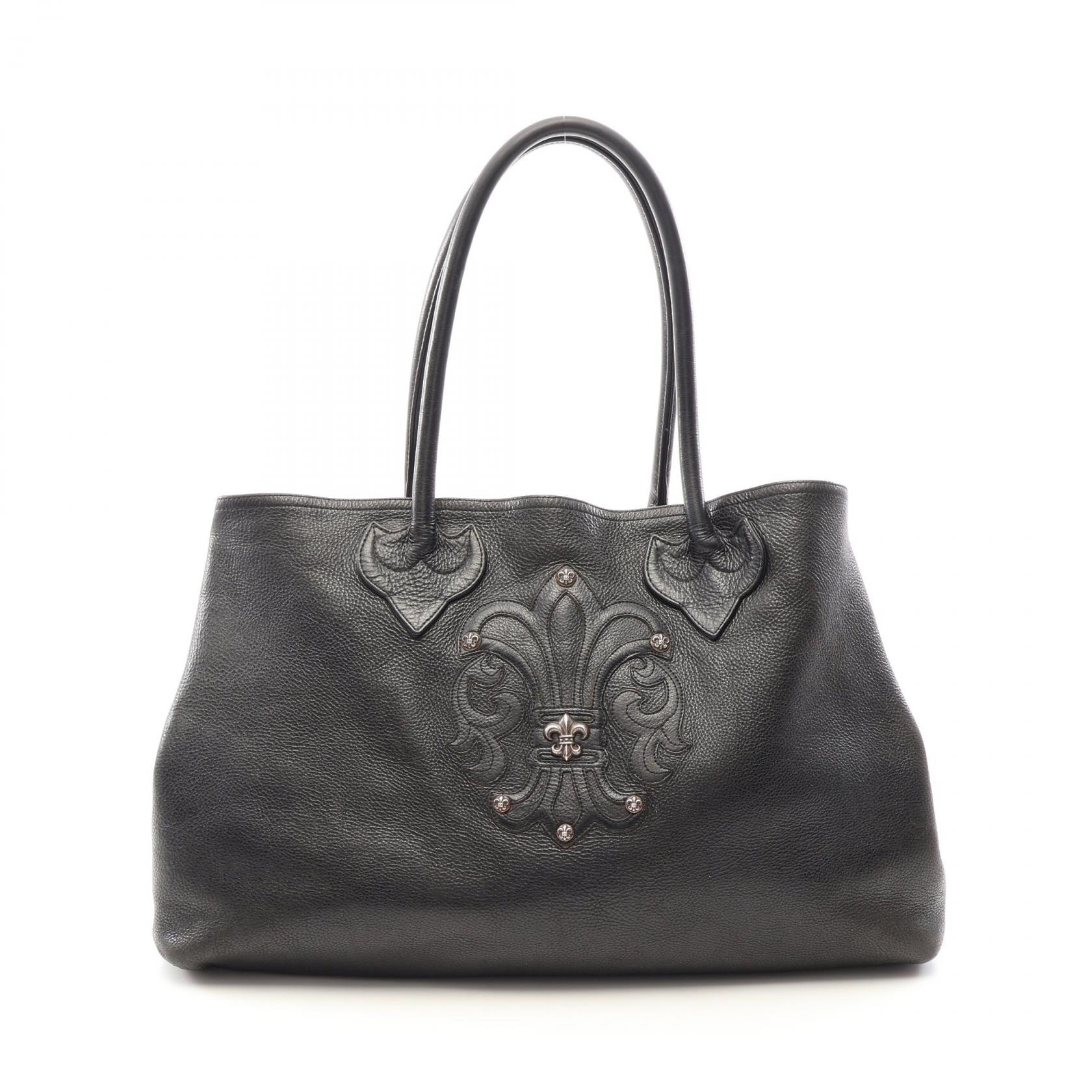 クロムハーツ CHROME HEARTS 2スナップトート BSフレア トートバッグ バッグ レザー メンズ ブラック系 【中古】
