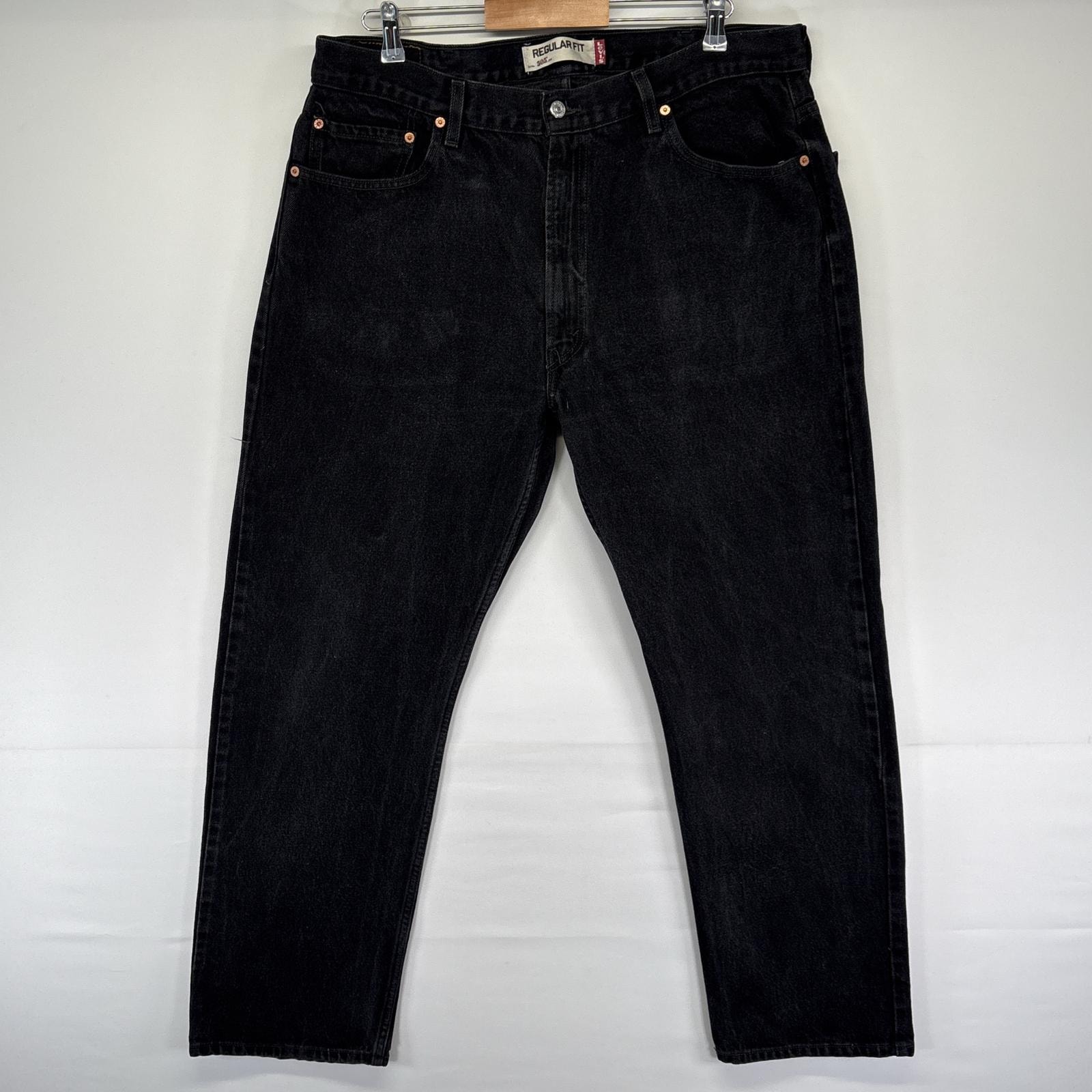 古着 リーバイス Levi's デニムパンツ ブラックデニム 5ポケット 505 ジーンズ ジーパン 色落ち ヒゲ w40 L32  ブラック メンズ