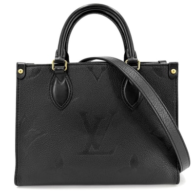 LOUIS VUITTON ルイヴィトン 2WAY オンザゴーPM ハンドバッグ ショルダーバッグ 肩掛け 斜め掛け ミニバック ノワール M45653 モノグラムアンプラント ブラック 黒 ゴールド金具 レディース【中古品】