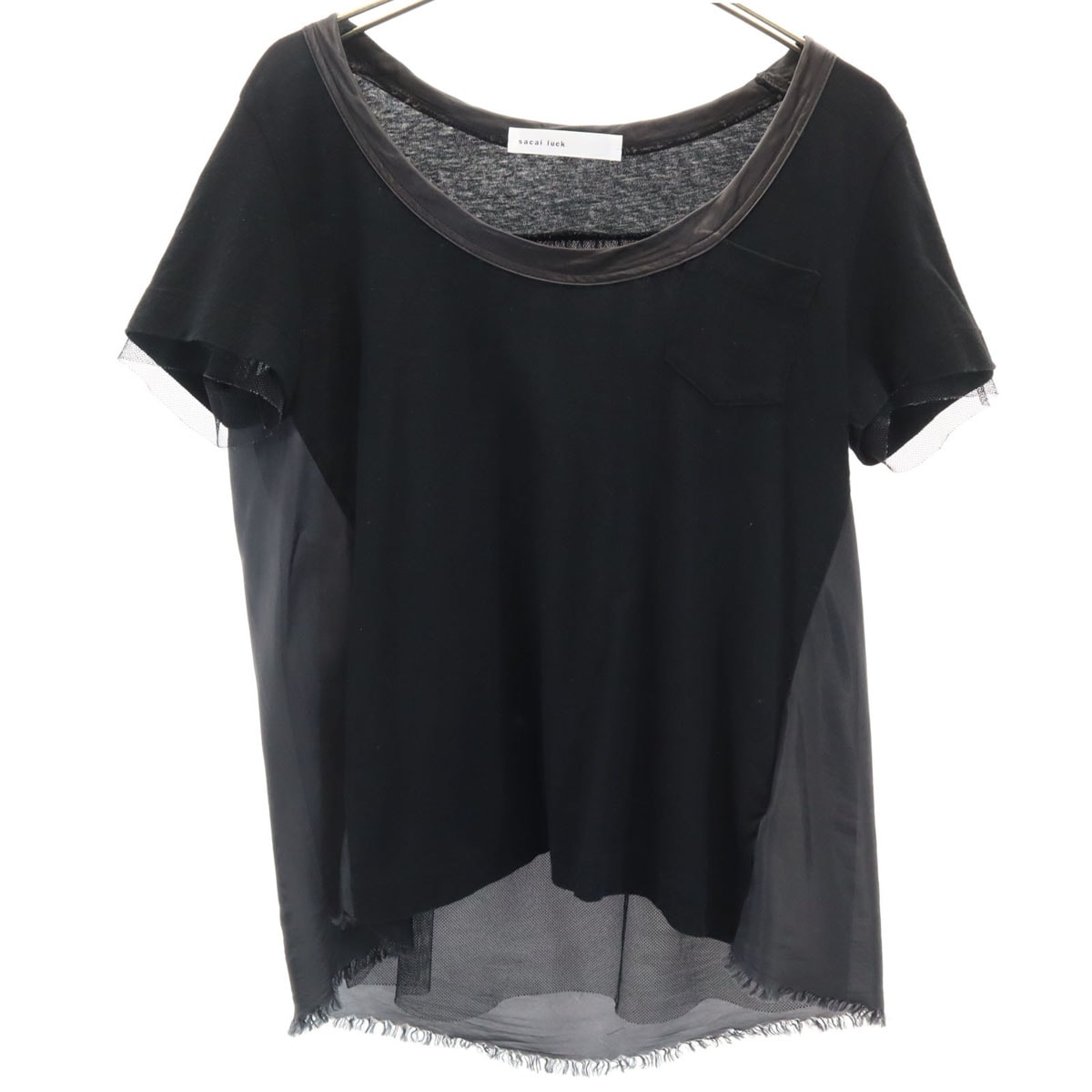 sacai luck サカイラック 日本製 半袖 カットソー 1 ブラック