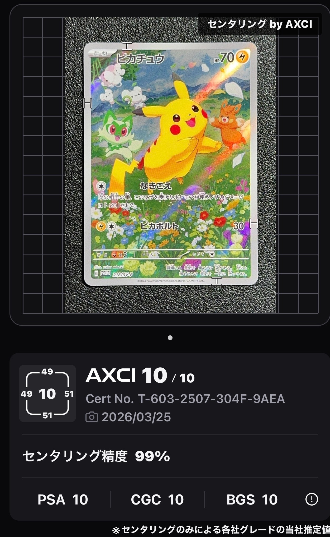 レッドのピカチュウ 状態A AXCI状態確認済み，ケース入り