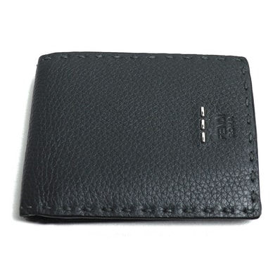 FENDI フェンディ セレリア 二つ折り財布 グレー 7M0194 O72 F0L6B メンズ【中古】