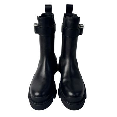 美品 ジバンシィ Givenchy 4Gバックル テラ チェルシーサイドゴアレザーブーツ #41 BH603KH1BU メンズ