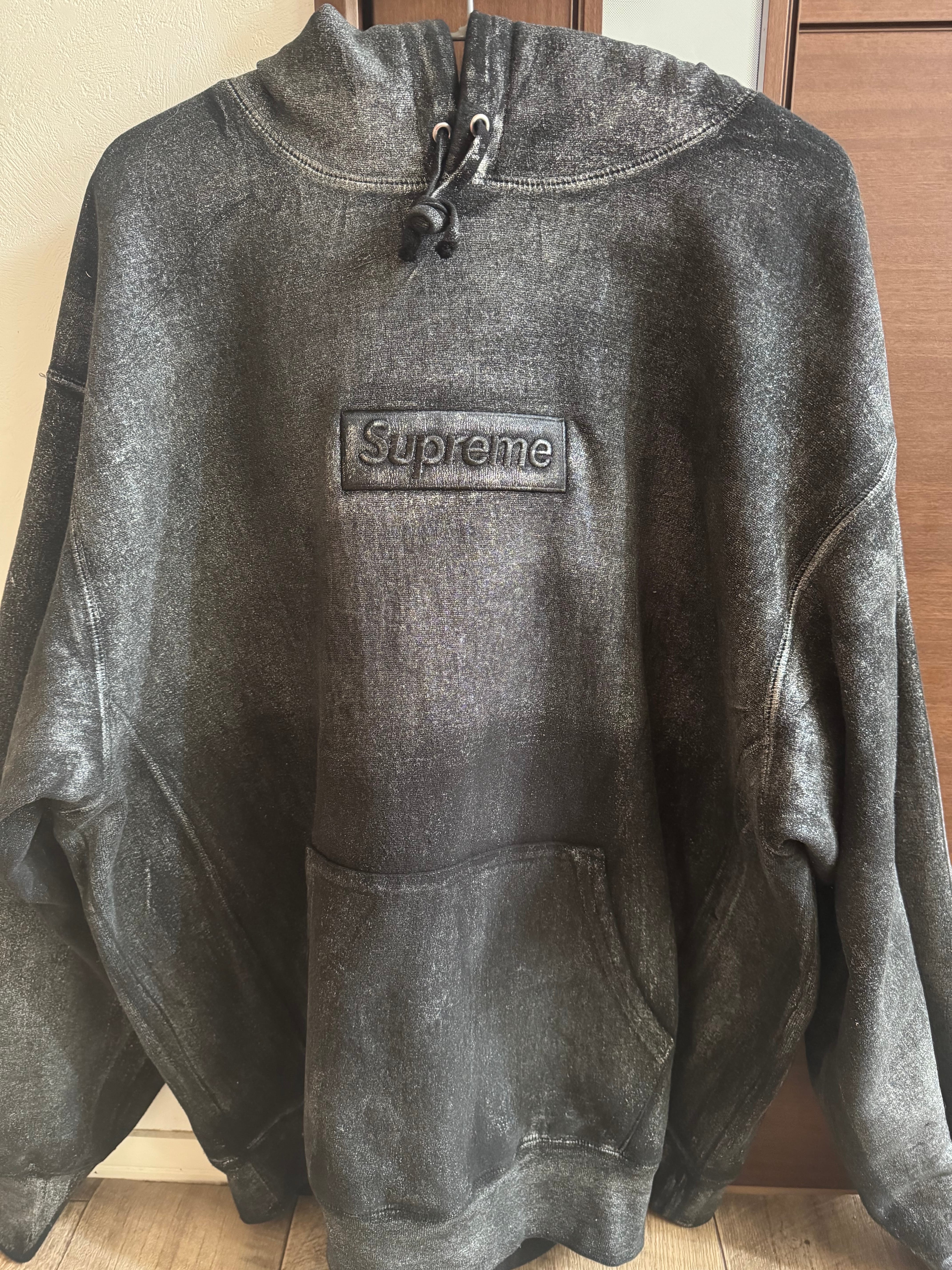 Supreme x MM6 Maison Margiela Foil Box Logo Hooded Sweatshirt "Black"