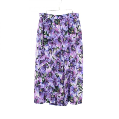 ドルチェアンドガッバーナ DOLCE & GABBANA 花柄 パンツ 衣料品 ボトムス シルク レディース パープル系 【中古】