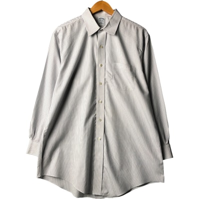古着 ブルックスブラザーズ Brooks Brothers Est.1818 長袖 コットンストライプシャツ メンズL相当/eaa567419