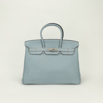エルメス HERMES バーキン35 バーキン 35 バッグ トートバッグ トゴ ブルーラン Bleu Lin ブルー Blue 青 水色 シルバー金具 ハンドバッグ ブルーリン