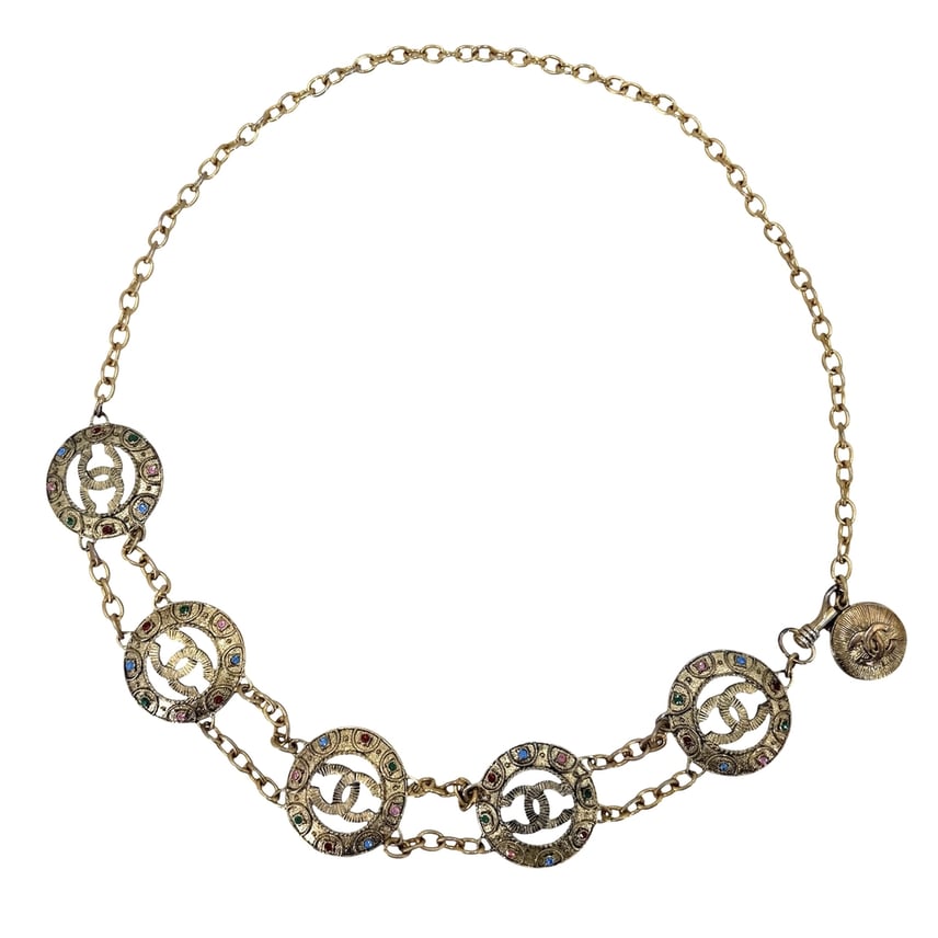 C (やや傷や汚れあり)】CHANEL シャネル ベルト メダル チェーンベルト C (やや傷や汚れあり)】CHANEL シャネル ベルト メダル チェーンベルト
