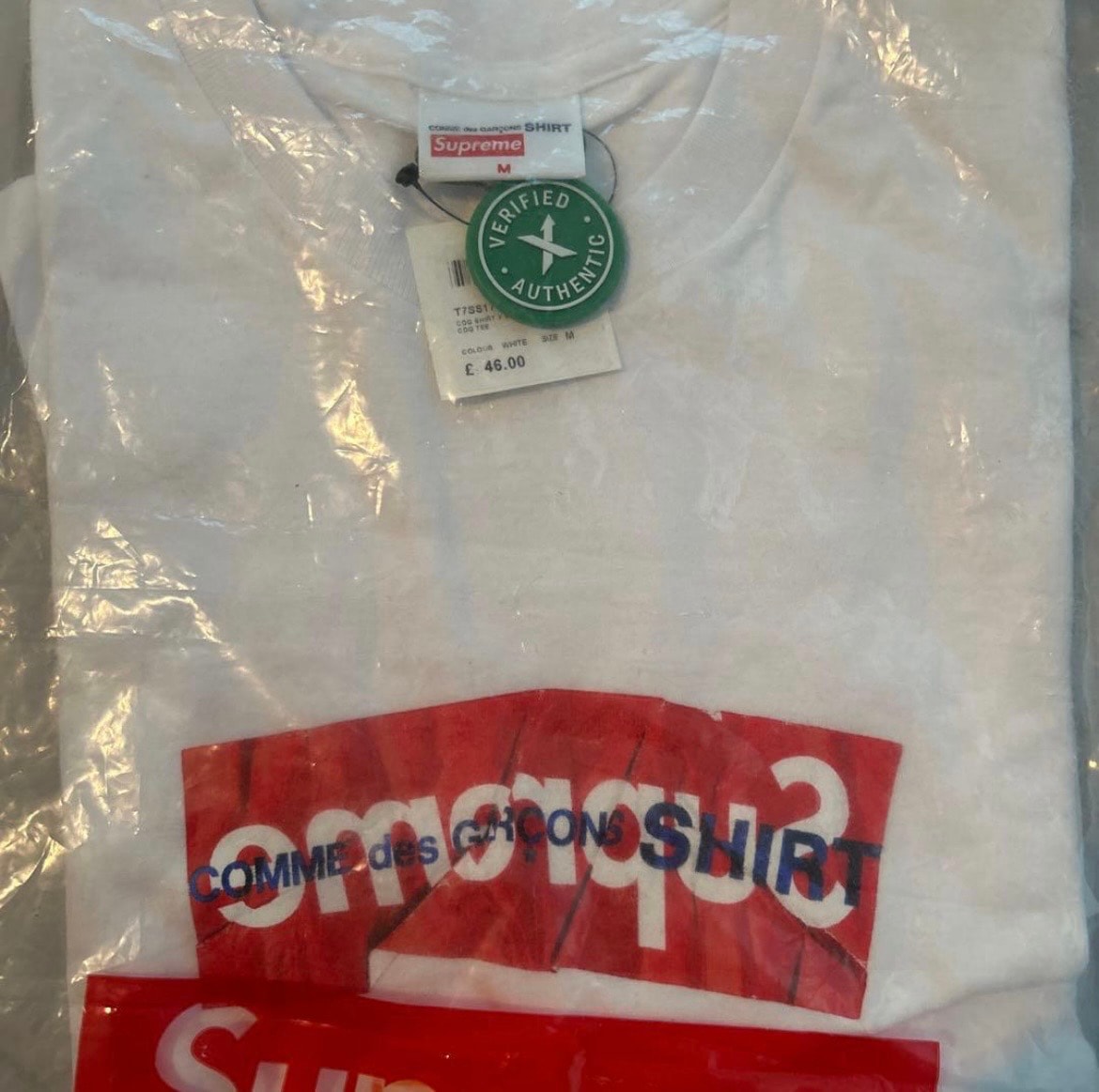Supreme COMME des GARCONS SHIRT Box Logo Tee "White"