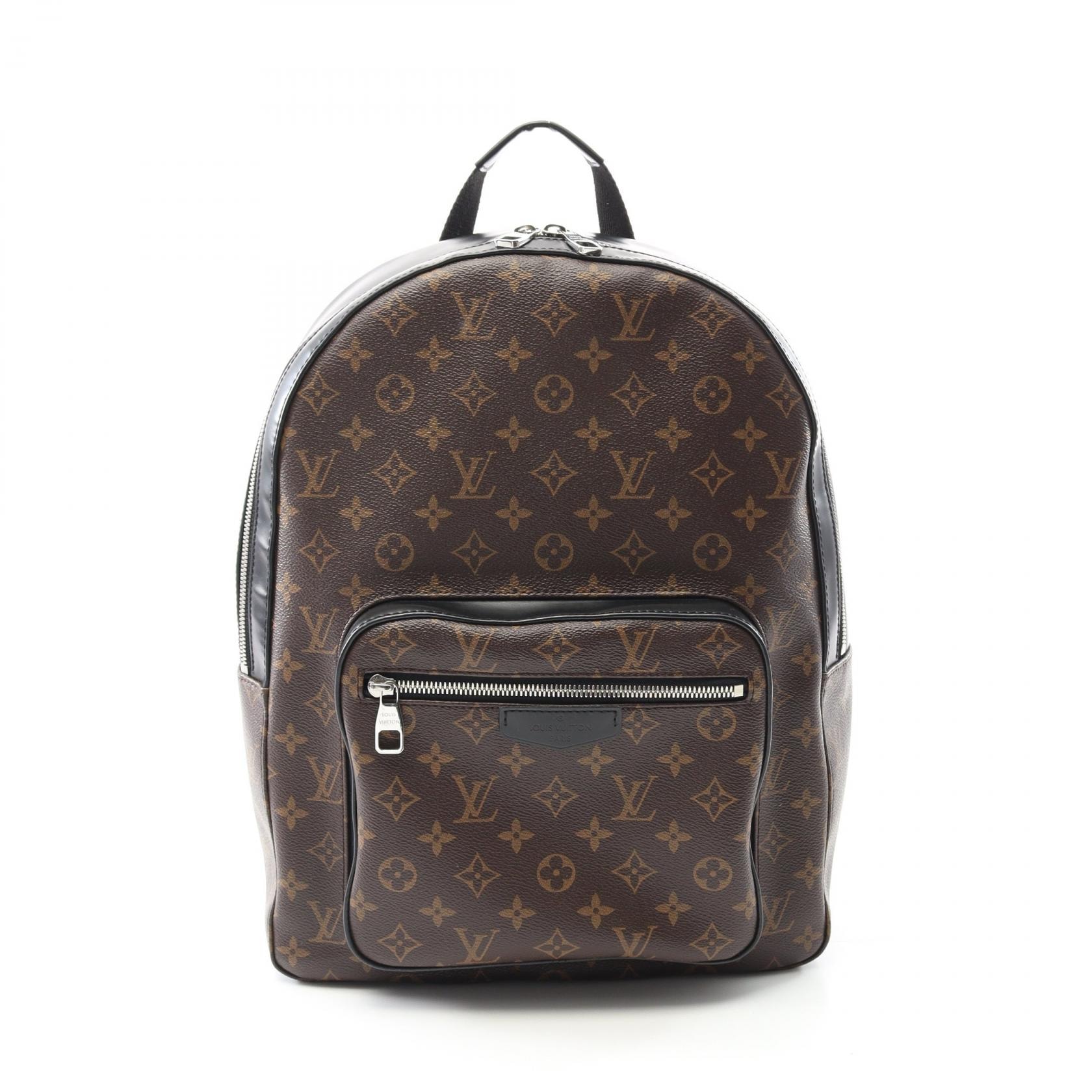 ルイ・ヴィトン LOUIS VUITTON ジョッシュ リュックサック バックパック バッグ PVCコーティングキャンバス レザー モノグラム・マカサー メンズ ブラウン系 / ブラック系 M41530 【中古】