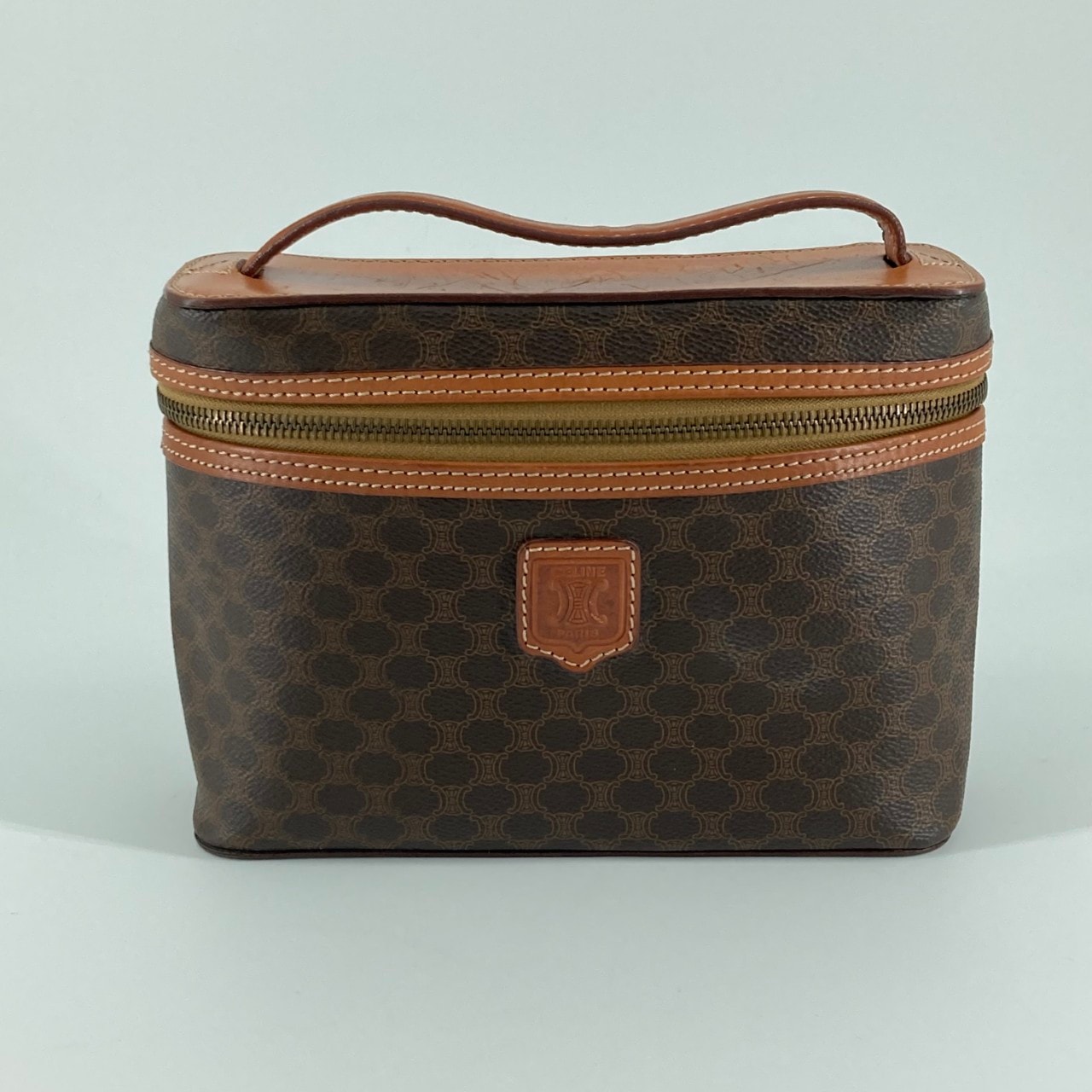 CELINE(セリーヌ) マカダム柄 バニティ ハンドバッグ ブラウン