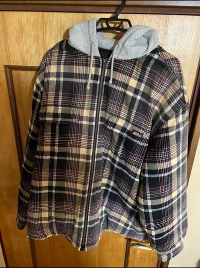 Supreme x Dickies Plaid Hooded Zip Up Shirt "Black"