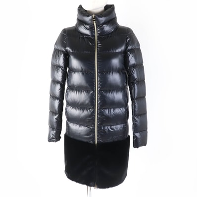 極美品 ヘルノ ダウンコート ブラック レディース 36 PI1017D