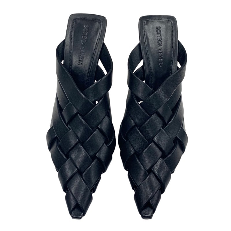 ボッテガヴェネタ BOTTEGAVENETA アルフィー パンプス 靴 シューズ ラムスキン ブラック 黒 未使用 ミュール サンダル イントレチャート